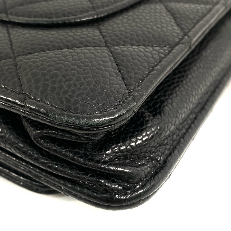 △ Chanel 香奈兒 Black Caviar Skin Silver Tone Metal Wallet On Chain No.22 黑色粒紋小牛皮銀色金屬鎖鏈銀包No.22 - 257023228-6