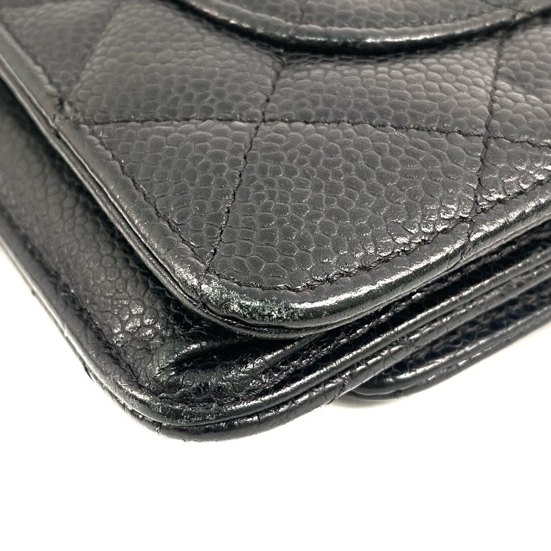 △ Chanel 香奈兒 Black Caviar Skin Silver Tone Metal Wallet On Chain No.22 黑色粒紋小牛皮銀色金屬鎖鏈銀包No.22 - 257023228-7