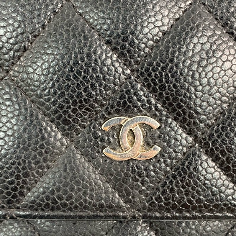△ Chanel 香奈兒 Black Caviar Skin Silver Tone Metal Wallet On Chain No.22 黑色粒紋小牛皮銀色金屬鎖鏈銀包No.22 - 257023228-10