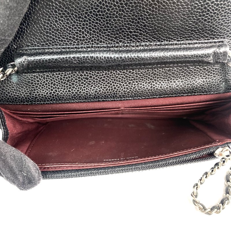 △ Chanel 香奈兒 Black Caviar Skin Silver Tone Metal Wallet On Chain No.22 黑色粒紋小牛皮銀色金屬鎖鏈銀包No.22 - 257023228-13