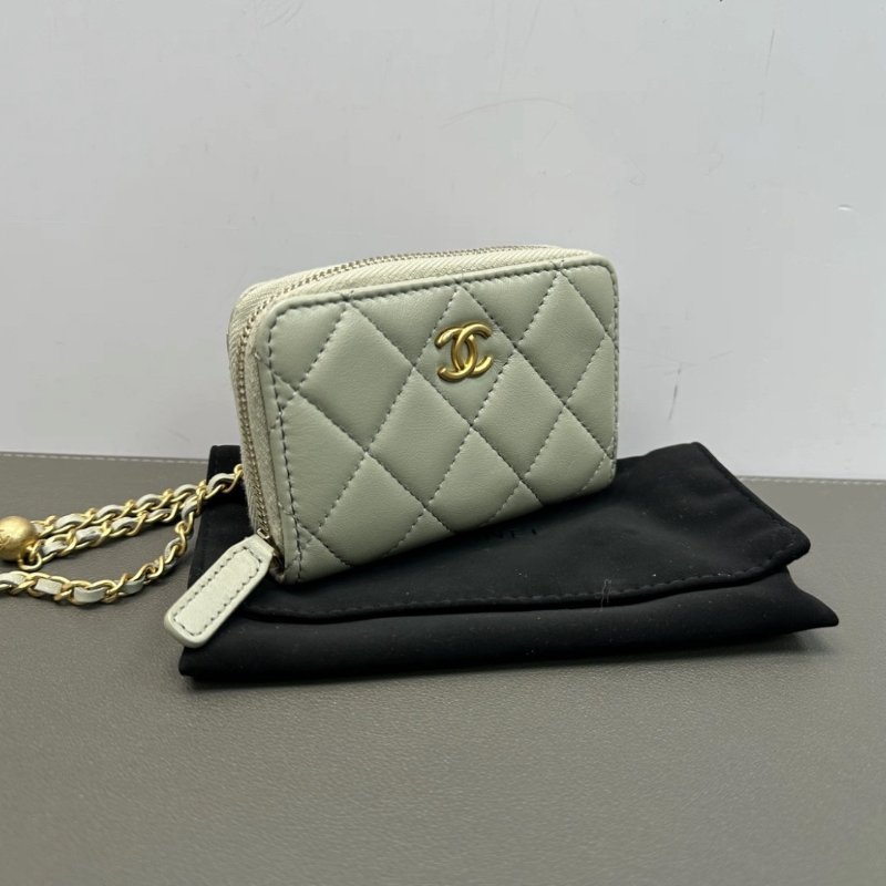 CHANEL 灰金金球mini肩背斜背鏈條包10*7*2 98新配件盒子塵袋保卡-1