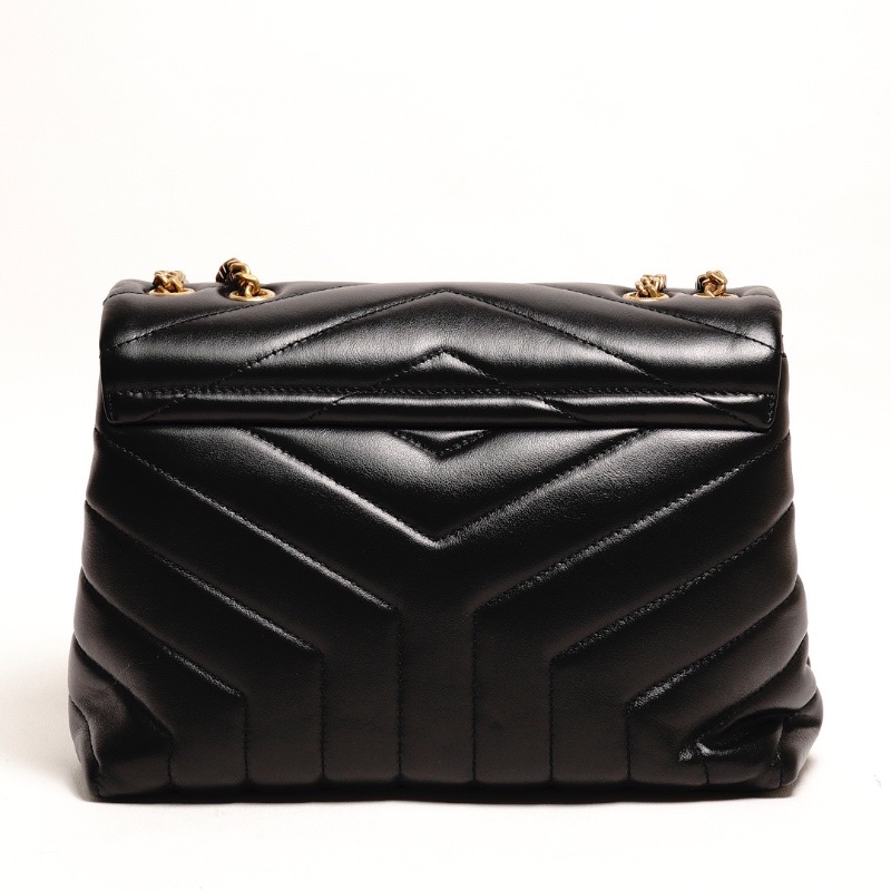 YSL LOULOU 黑金配色 小牛皮鏈條包(小號)-1