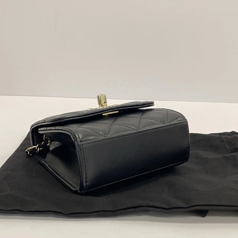 CHANEL Trendy cc mini黑金肩背斜背包小廢包11*10*4 98新配件盒子塵袋保卡-2