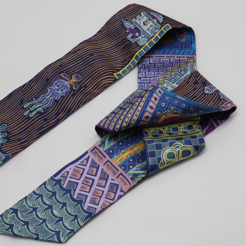 HERMES Super Silk Quest絲巾大冒險Twilly - 鈷藍/黃-4