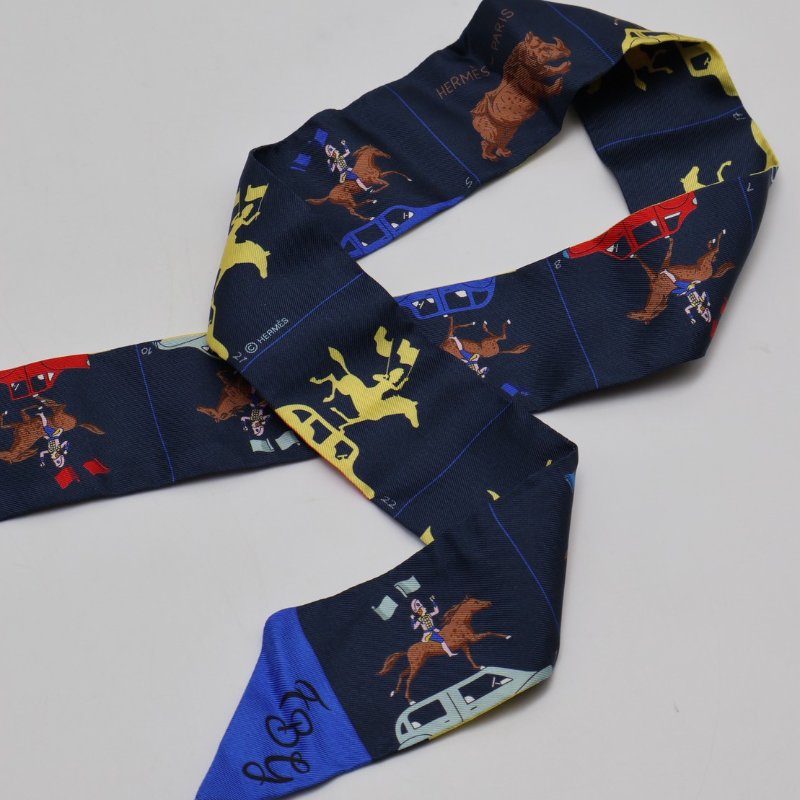 HERMES 愛馬仕巡遊Twilly - 深藍-2