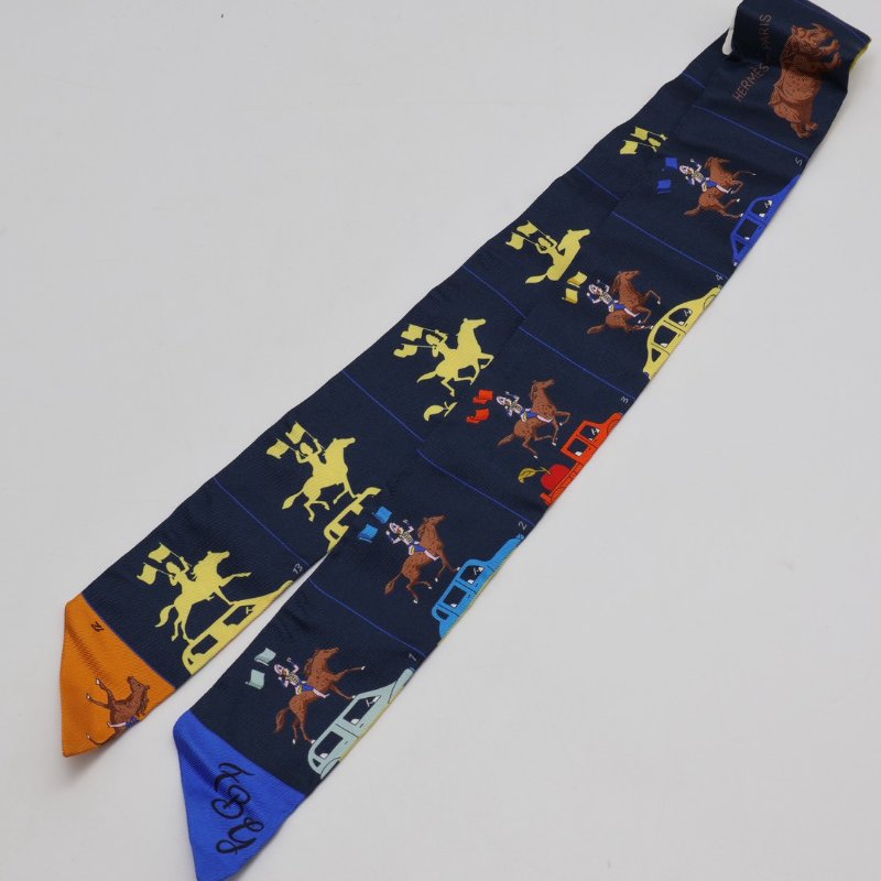 HERMES 愛馬仕巡遊Twilly - 深藍-6