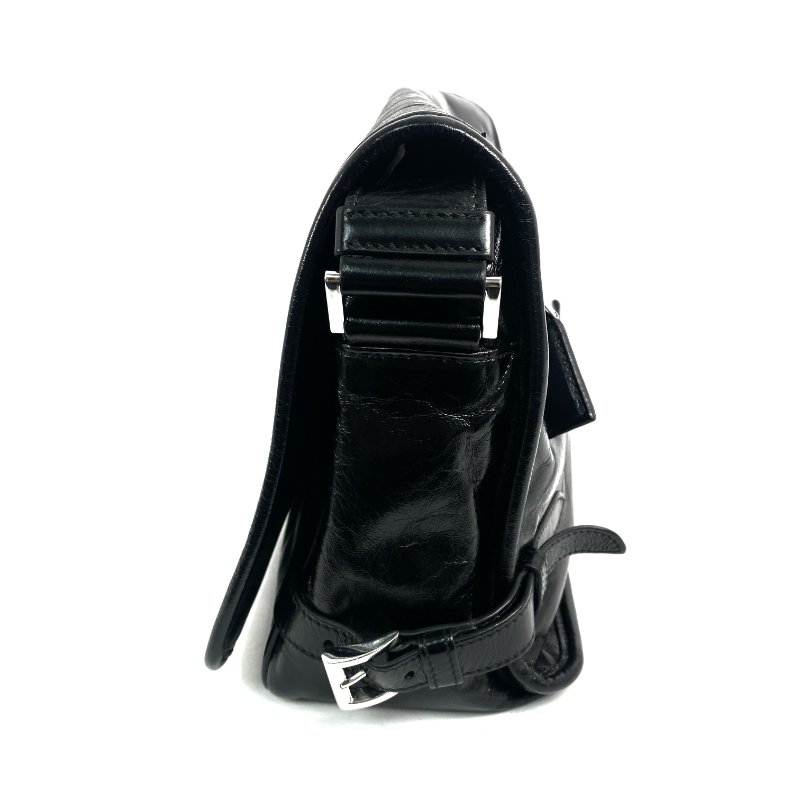 △ Prada 普拉達 Black Calfskin Single Flap Shoulder Bag 2VD073 黑色小牛皮肩背袋 - 257023032-2