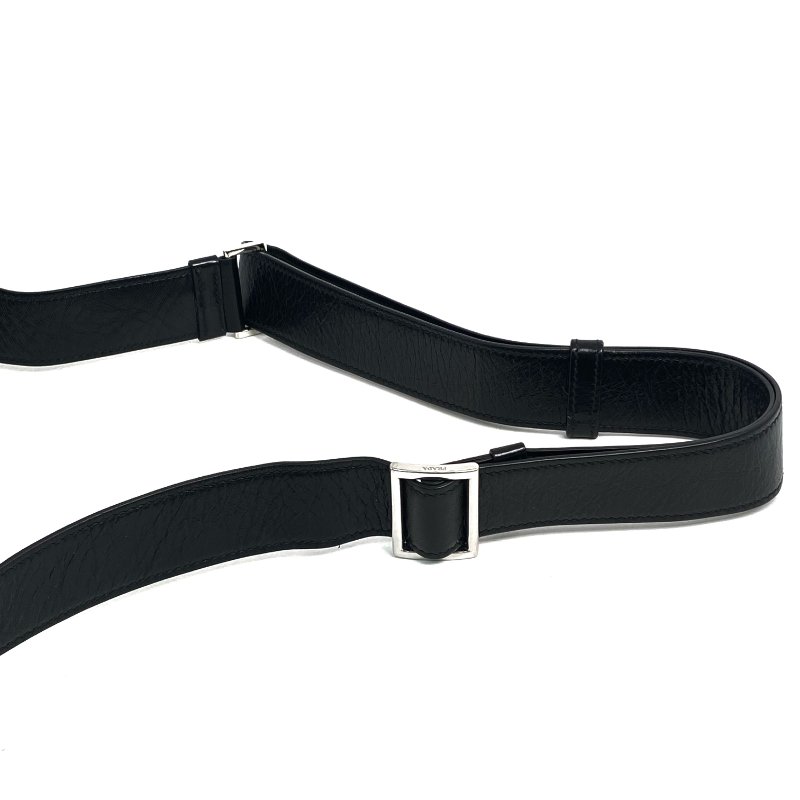 △ Prada 普拉達 Black Calfskin Single Flap Shoulder Bag 2VD073 黑色小牛皮肩背袋 - 257023032-9