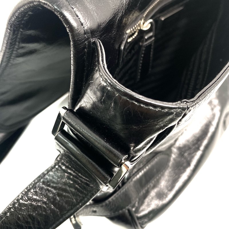 △ Prada 普拉達 Black Calfskin Single Flap Shoulder Bag 2VD073 黑色小牛皮肩背袋 - 257023032-12