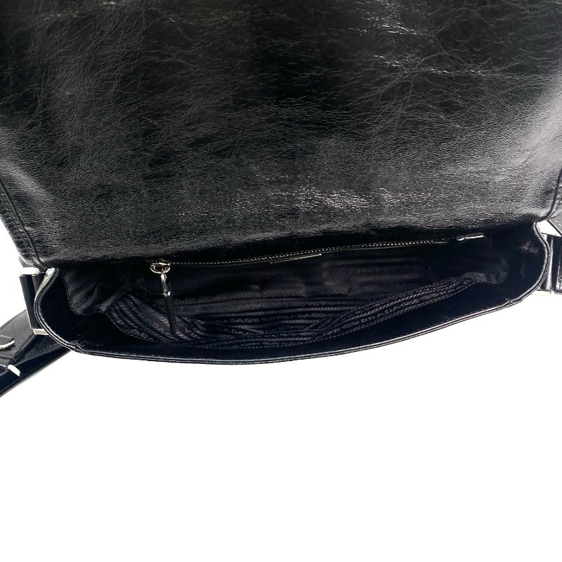 △ Prada 普拉達 Black Calfskin Single Flap Shoulder Bag 2VD073 黑色小牛皮肩背袋 - 257023032-15