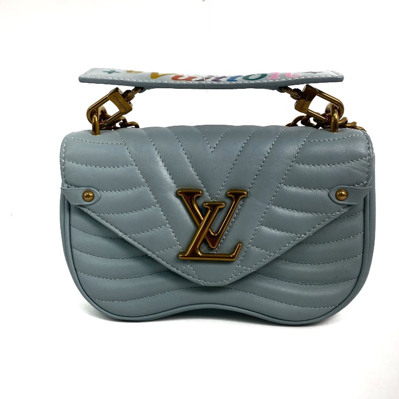 △ Louis Vuitton 路易威登 Blue Calfskin New Wave Chain Shoulder Bag M55443 藍色小牛皮鎖鏈肩背袋 - 257023245-1