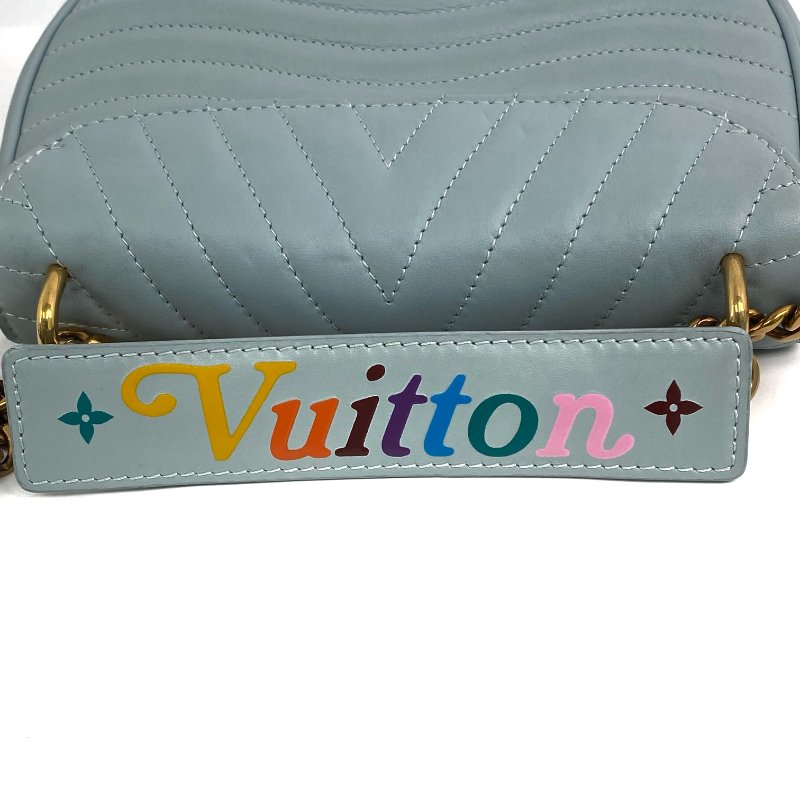 △ Louis Vuitton 路易威登 Blue Calfskin New Wave Chain Shoulder Bag M55443 藍色小牛皮鎖鏈肩背袋 - 257023245-10