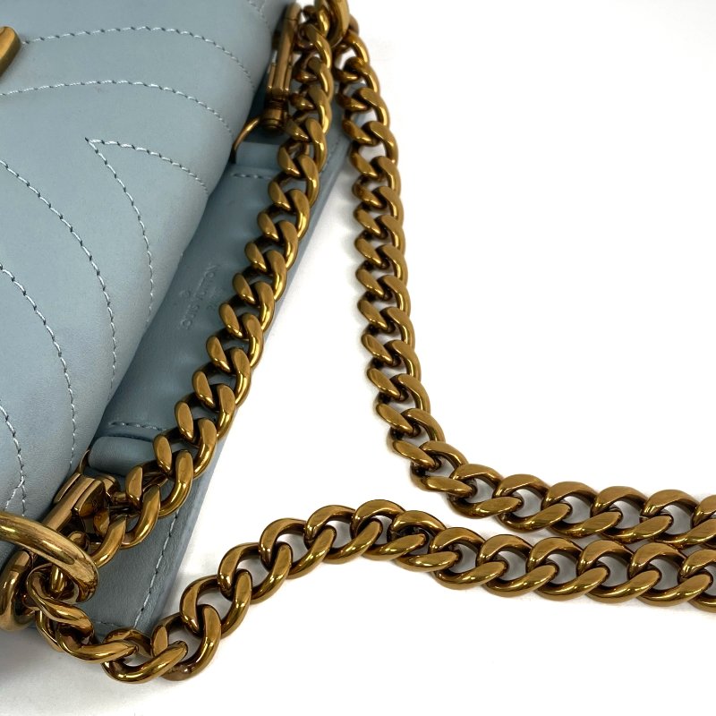 △ Louis Vuitton 路易威登 Blue Calfskin New Wave Chain Shoulder Bag M55443 藍色小牛皮鎖鏈肩背袋 - 257023245-13