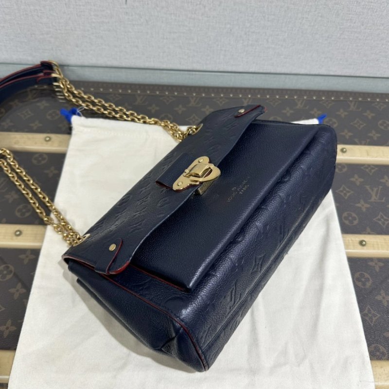 LV 金扣牛皮壓花vavin BB肩背斜背包25.5*15*8 98新配件盒子塵袋-2