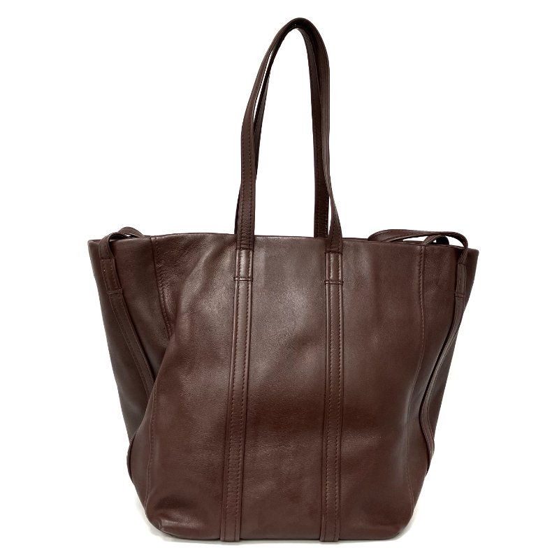 ☆ Balenciaga 巴黎世家 Brown Calfskin Laundry Tote Bag 啡色小牛皮托特袋 - 257023389-2