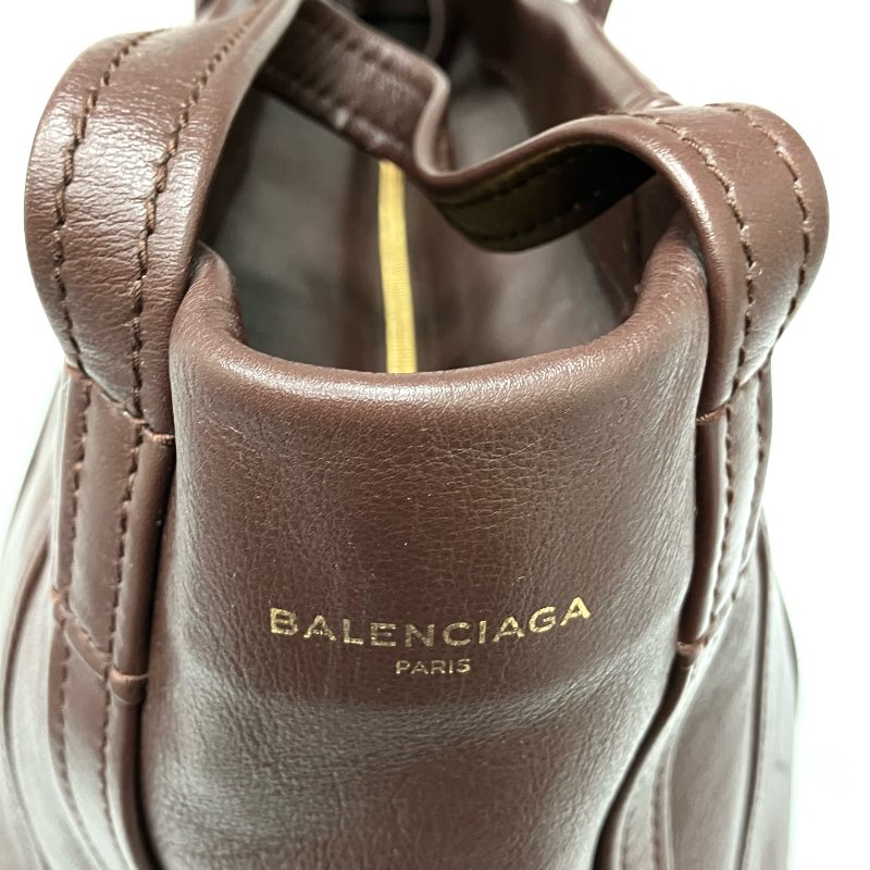 ☆ Balenciaga 巴黎世家 Brown Calfskin Laundry Tote Bag 啡色小牛皮托特袋 - 257023389-5