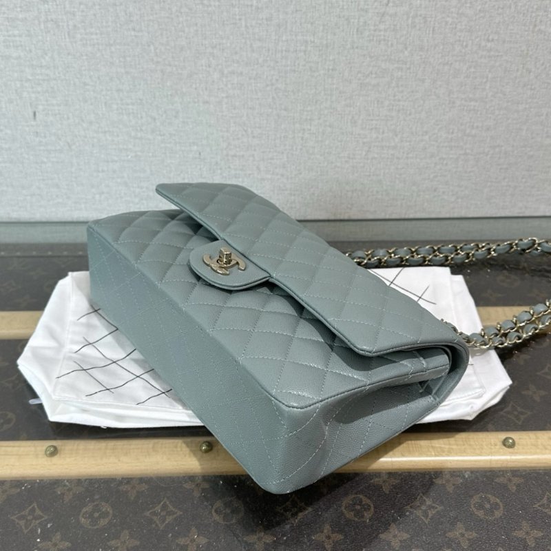 CHANEL 綠金荔枝牛皮CF中號25*16*7 98新配件塵袋-4