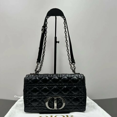 DIOR caro系列油蠟皮中號肩背斜背包25.5*15.5*8 99新配件塵袋