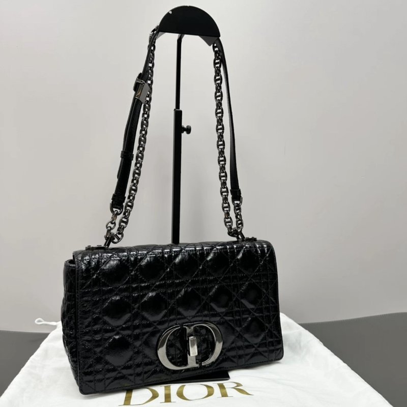 DIOR caro系列油蠟皮中號肩背斜背包25.5*15.5*8 99新配件塵袋-1