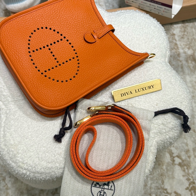 Hermes Mini Evelyne Orange - 全新現貨有肩帶🧡-5
