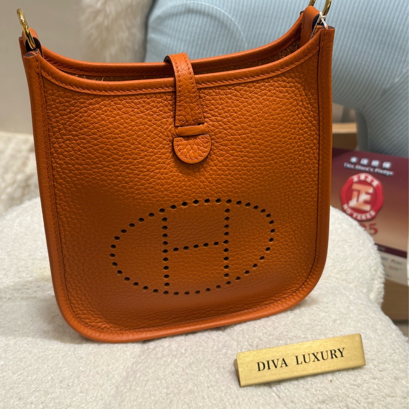 Hermes Mini Evelyne Orange - 全新現貨有肩帶🧡-6