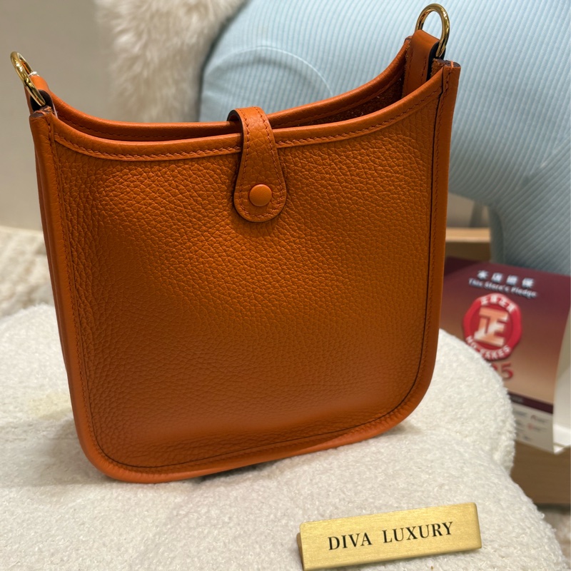 Hermes Mini Evelyne Orange - 全新現貨有肩帶🧡-7