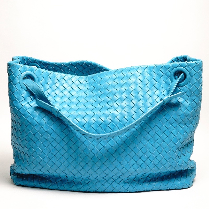 BV 經典編織tote托特包/雙橋包(湖藍色)-2