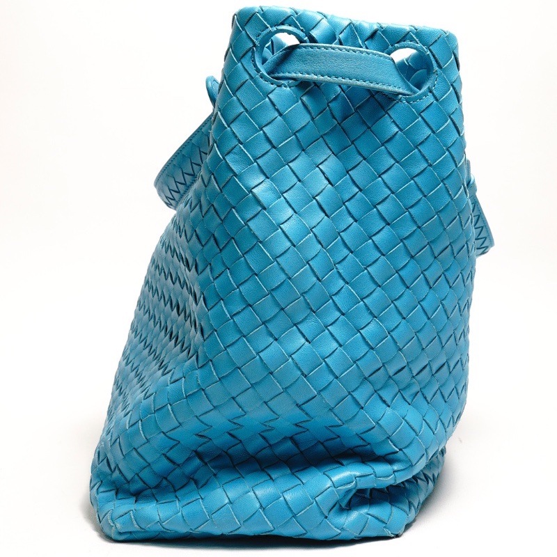 BV 經典編織tote托特包/雙橋包(湖藍色)-5