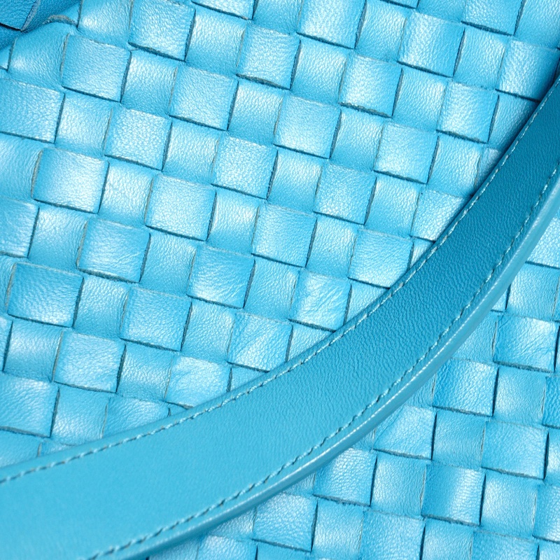 BV 經典編織tote托特包/雙橋包(湖藍色)-10