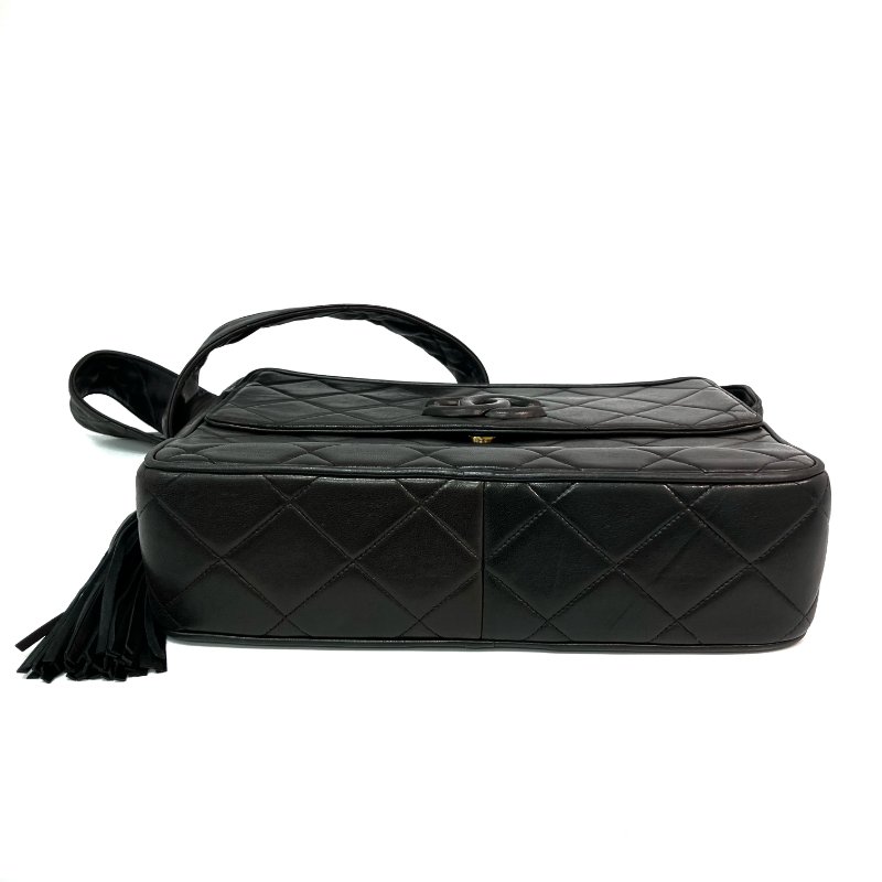 △ Chanel 香奈兒 Brown Lambskin Gold Tone Metal Fringe Shoulder Bag No.3 啡色小羊皮金色金屬流蘇肩背袋No.3 - 257022982-4