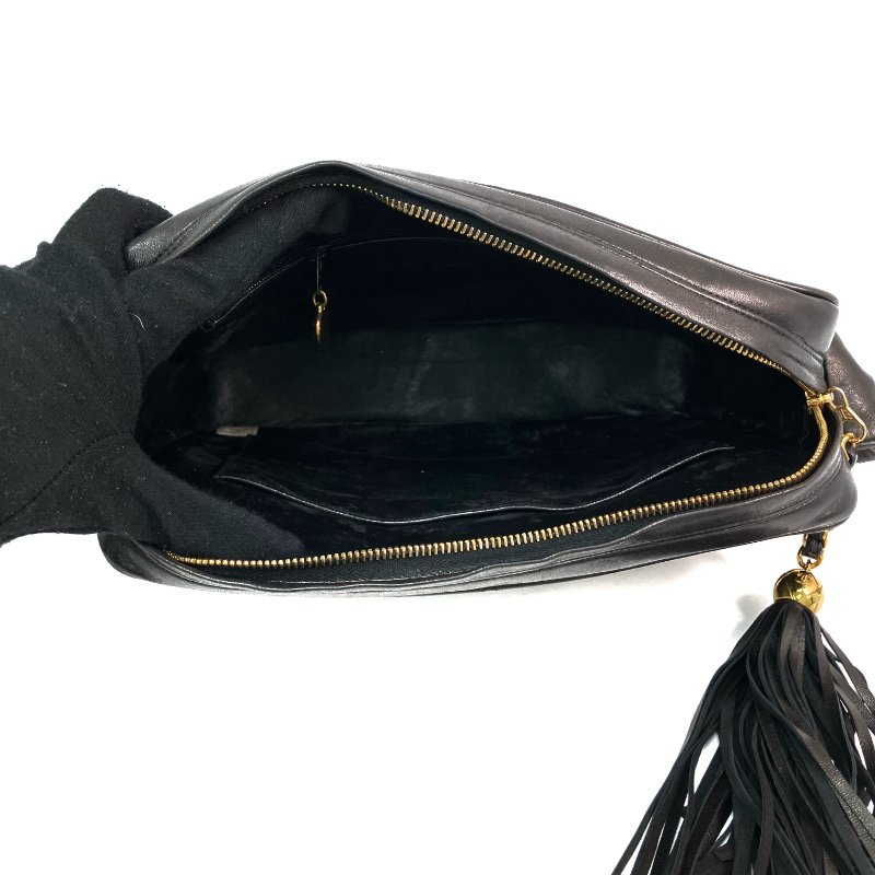 △ Chanel 香奈兒 Brown Lambskin Gold Tone Metal Fringe Shoulder Bag No.3 啡色小羊皮金色金屬流蘇肩背袋No.3 - 257022982-14