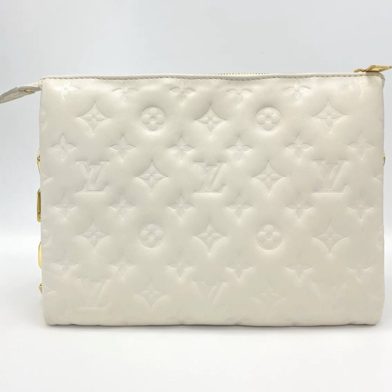 LV 白金COUSSIN小號 壓花肩背斜背包芯片款26.5*20*9 全新閒置配件盒子塵袋-5