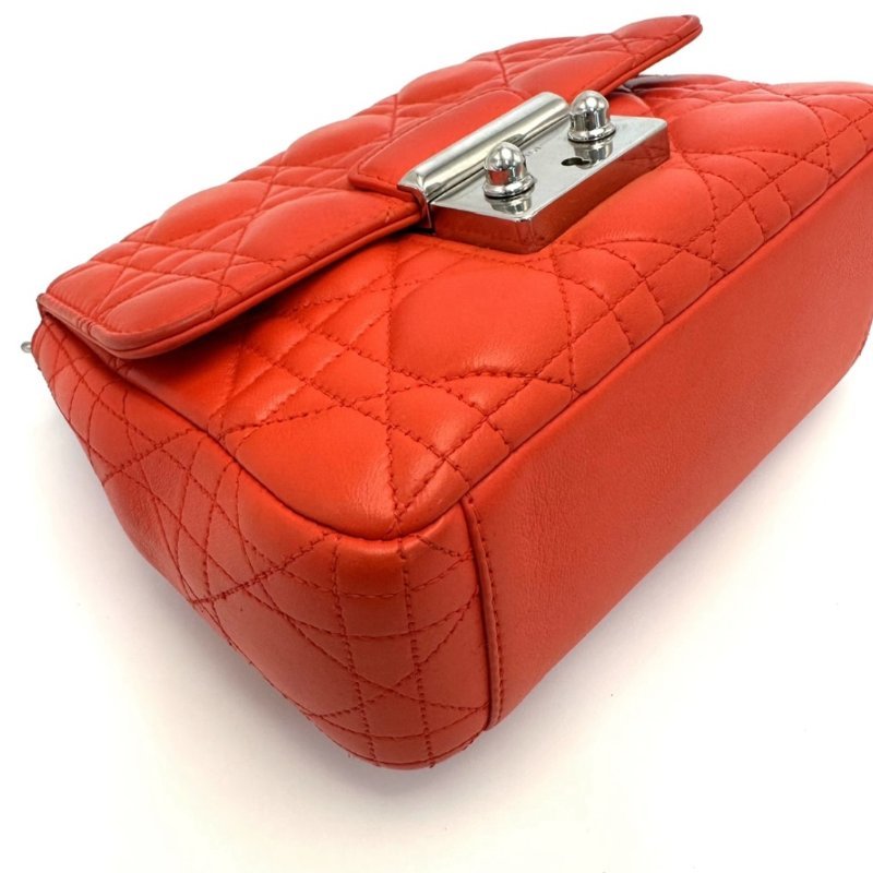 DIOR 紅銀菱格紋肩背斜背包20*13.5*9 98新配件塵袋-2