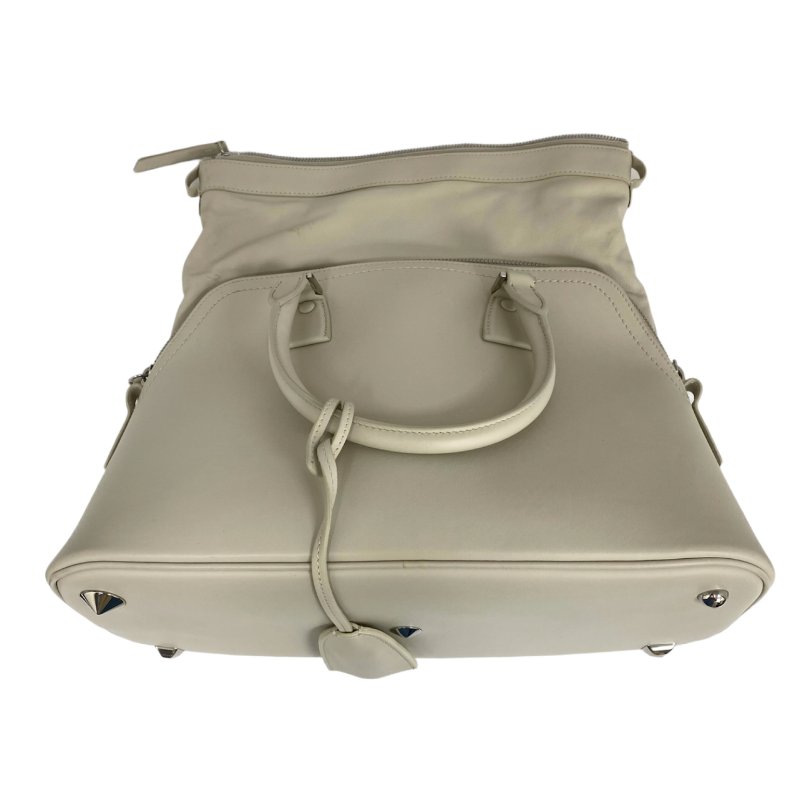 ☆ Maison Margiela MM6 Gray White Calfskin 2Way Bag 灰白色小牛皮兩用袋 - 257023175-8