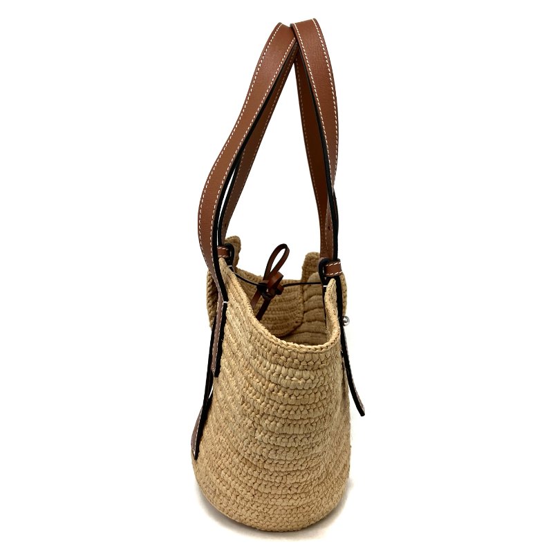 ☆ Loewe 羅意威 Beige Raffia Elephant Tote Bag 米色拉菲草大象托特袋 - 257022979-4