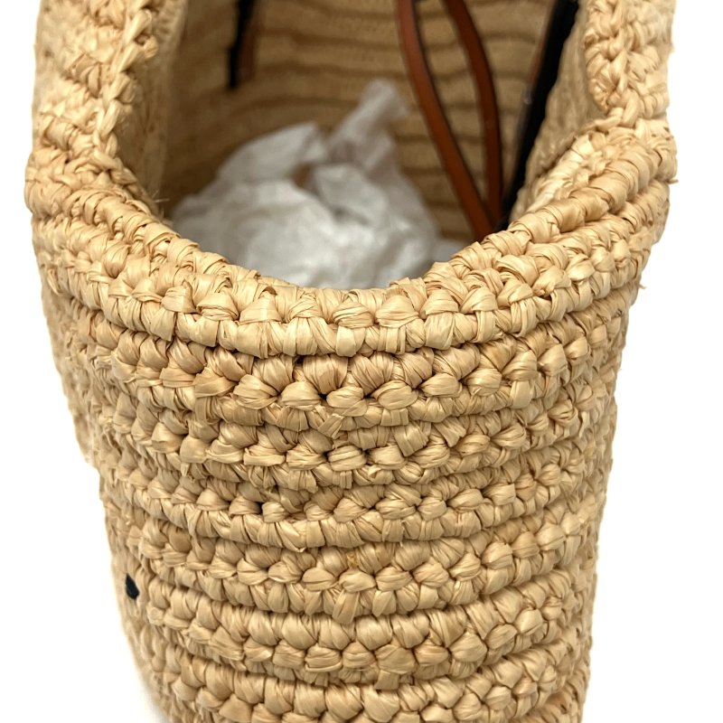 ☆ Loewe 羅意威 Beige Raffia Elephant Tote Bag 米色拉菲草大象托特袋 - 257022979-5