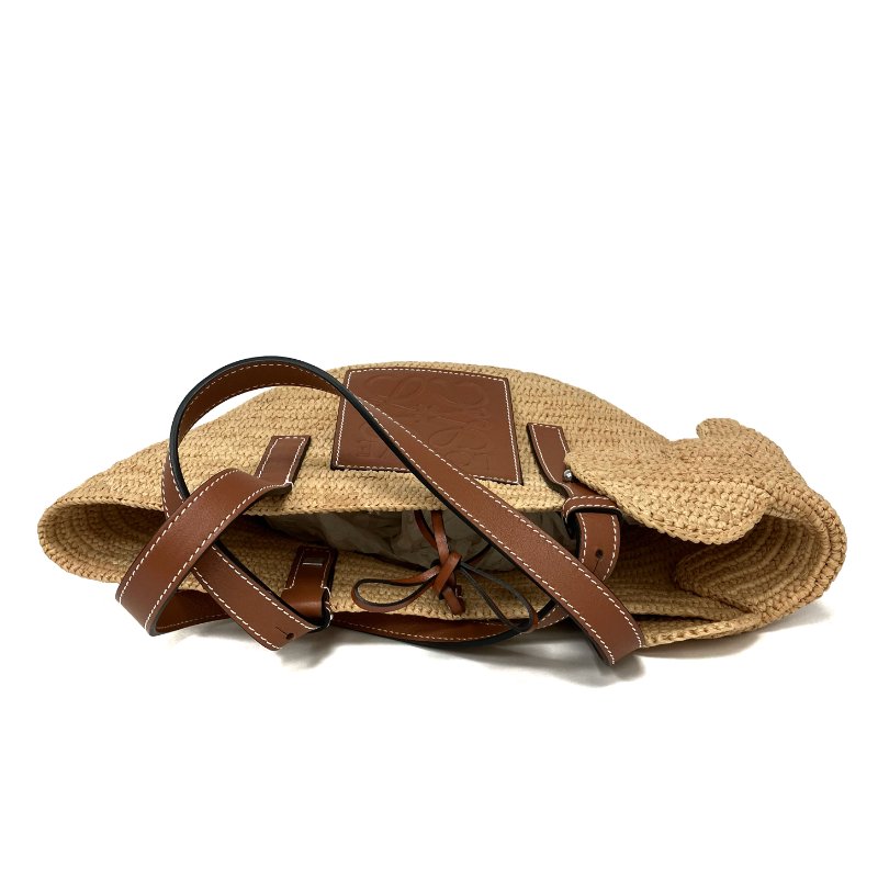 ☆ Loewe 羅意威 Beige Raffia Elephant Tote Bag 米色拉菲草大象托特袋 - 257022979-8