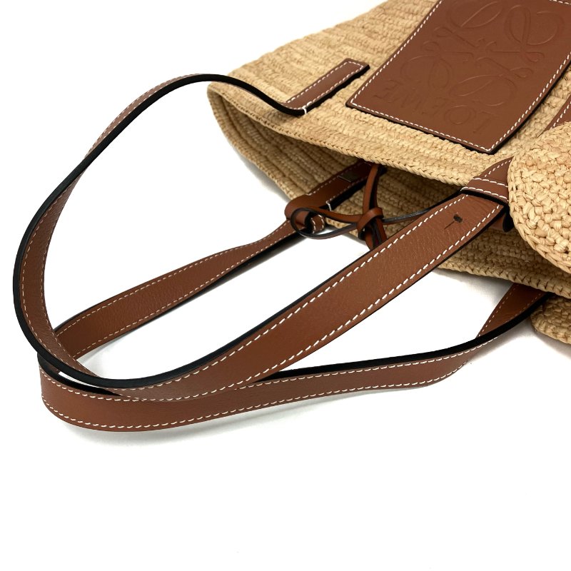 ☆ Loewe 羅意威 Beige Raffia Elephant Tote Bag 米色拉菲草大象托特袋 - 257022979-9