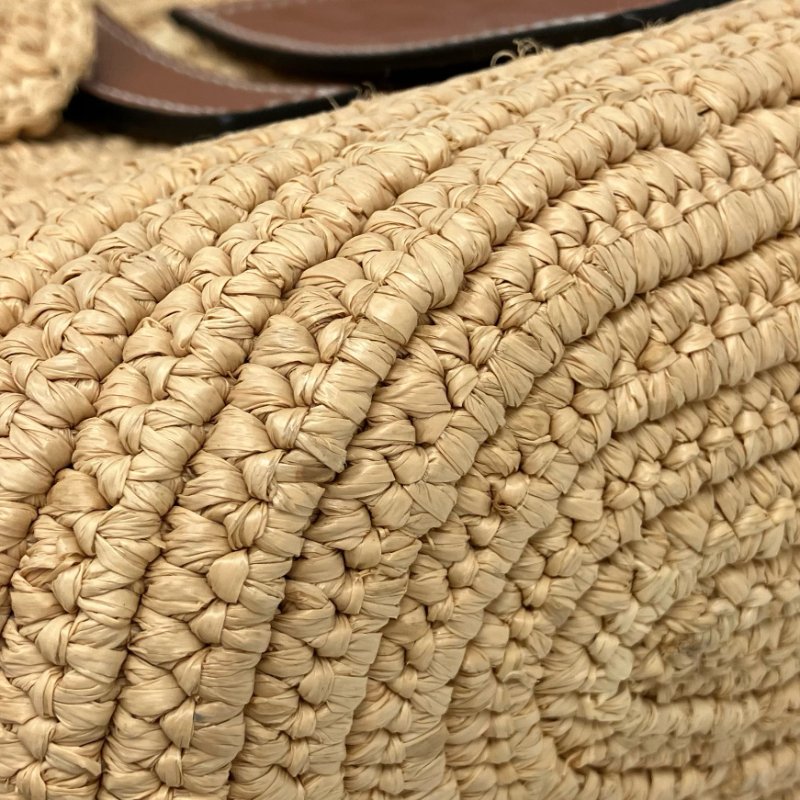 ☆ Loewe 羅意威 Beige Raffia Elephant Tote Bag 米色拉菲草大象托特袋 - 257022979-10