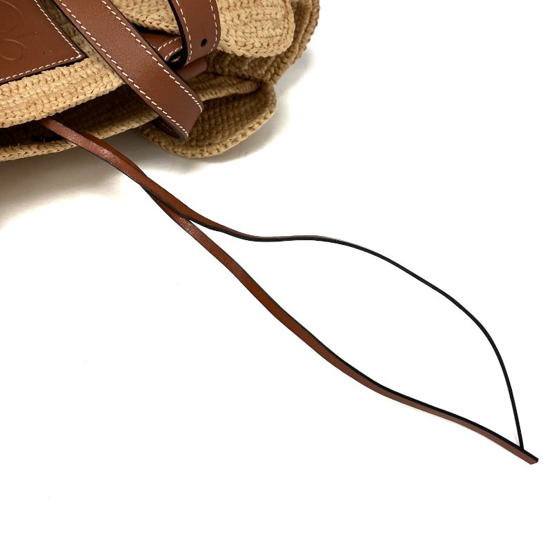 ☆ Loewe 羅意威 Beige Raffia Elephant Tote Bag 米色拉菲草大象托特袋 - 257022979-14