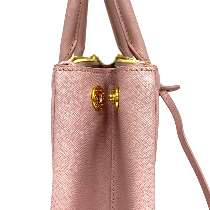 ☆ Prada 普拉達 Pink Saffiano Leather Galleria 2Way Bag 粉紅色十字壓紋牛皮兩用袋 - 257023040-6