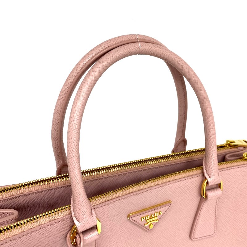 ☆ Prada 普拉達 Pink Saffiano Leather Galleria 2Way Bag 粉紅色十字壓紋牛皮兩用袋 - 257023040-7