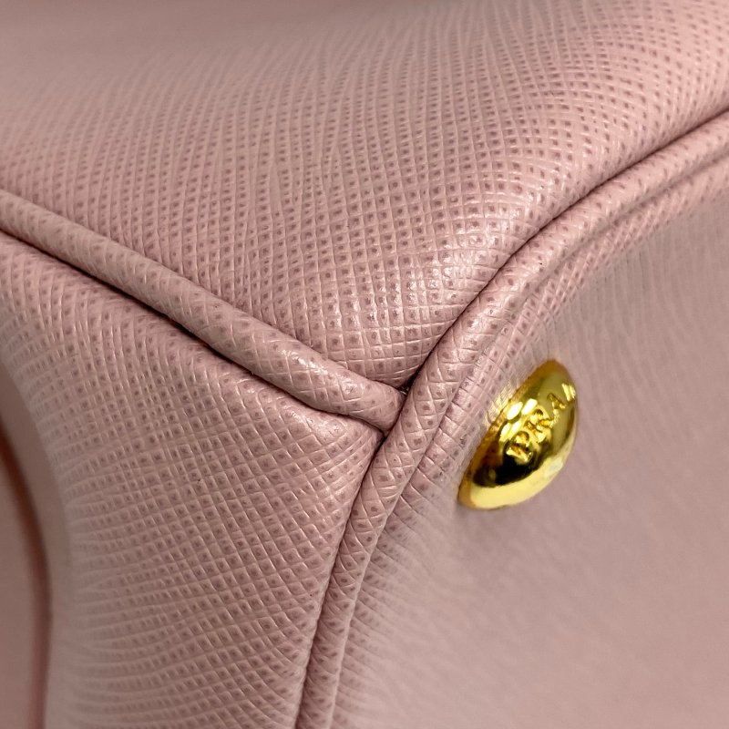 ☆ Prada 普拉達 Pink Saffiano Leather Galleria 2Way Bag 粉紅色十字壓紋牛皮兩用袋 - 257023040-13
