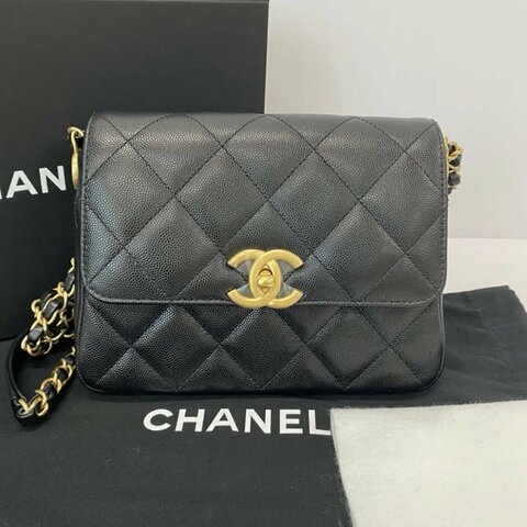 CHANEL 24B黑金mini flap 20*14*7 全新閒置配件盒子塵袋