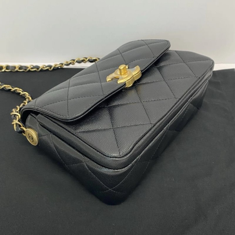 CHANEL 24B黑金mini flap 20*14*7 全新閒置配件盒子塵袋-2