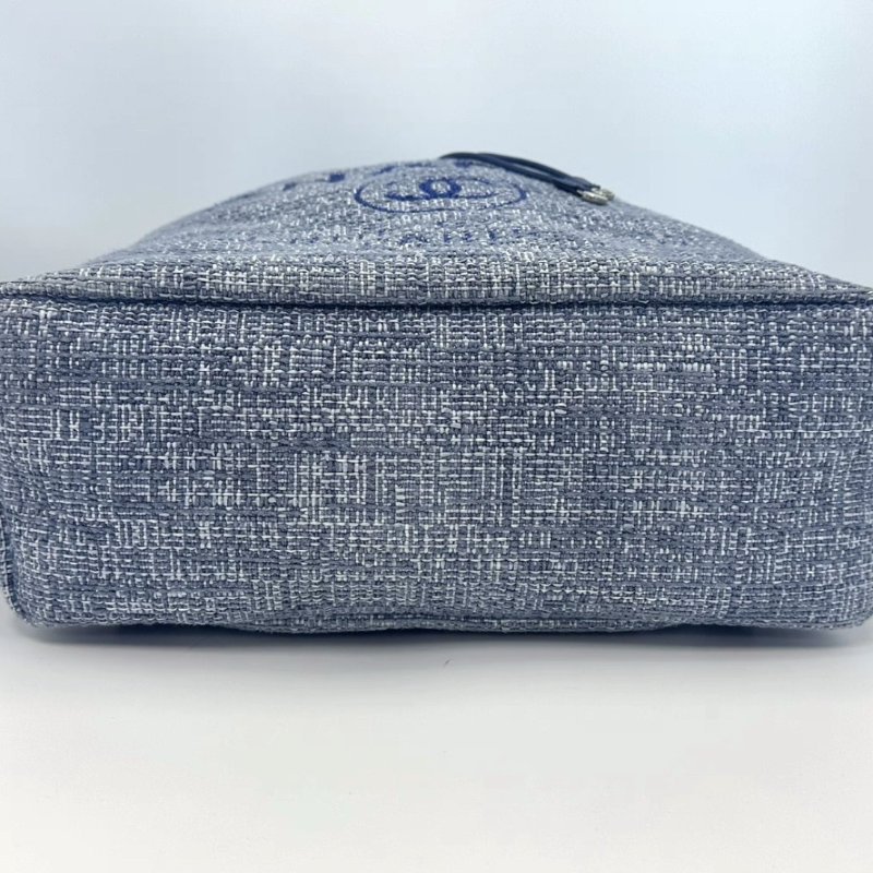CHANEL 帆布海軍藍沙灘後背包32*37*13 98新配件塵袋-3