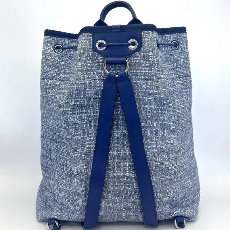CHANEL 帆布海軍藍沙灘後背包32*37*13 98新配件塵袋-5