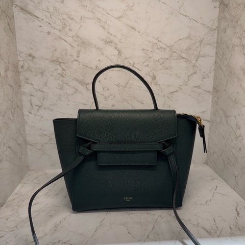 CELINE BELT NANO墨綠鯰魚側背包