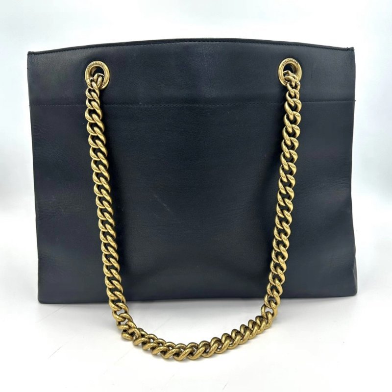 BALENCIAGA 黑金字母Logo圖案Totebag35*27*14 98新-5