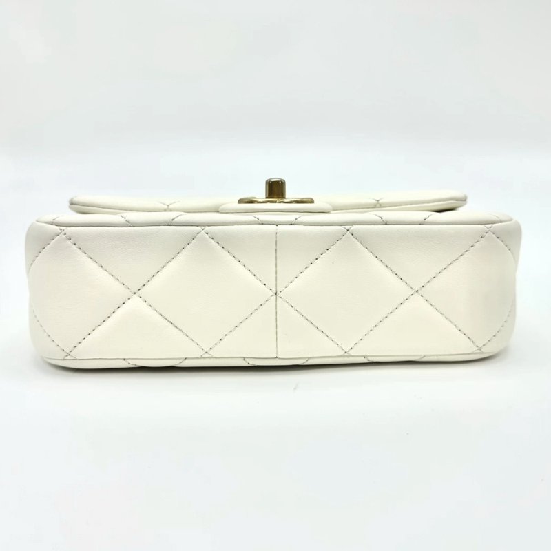 CHANEL 白金珍珠大mini肩背斜背鏈條包20*7*13 98新配件塵袋-3